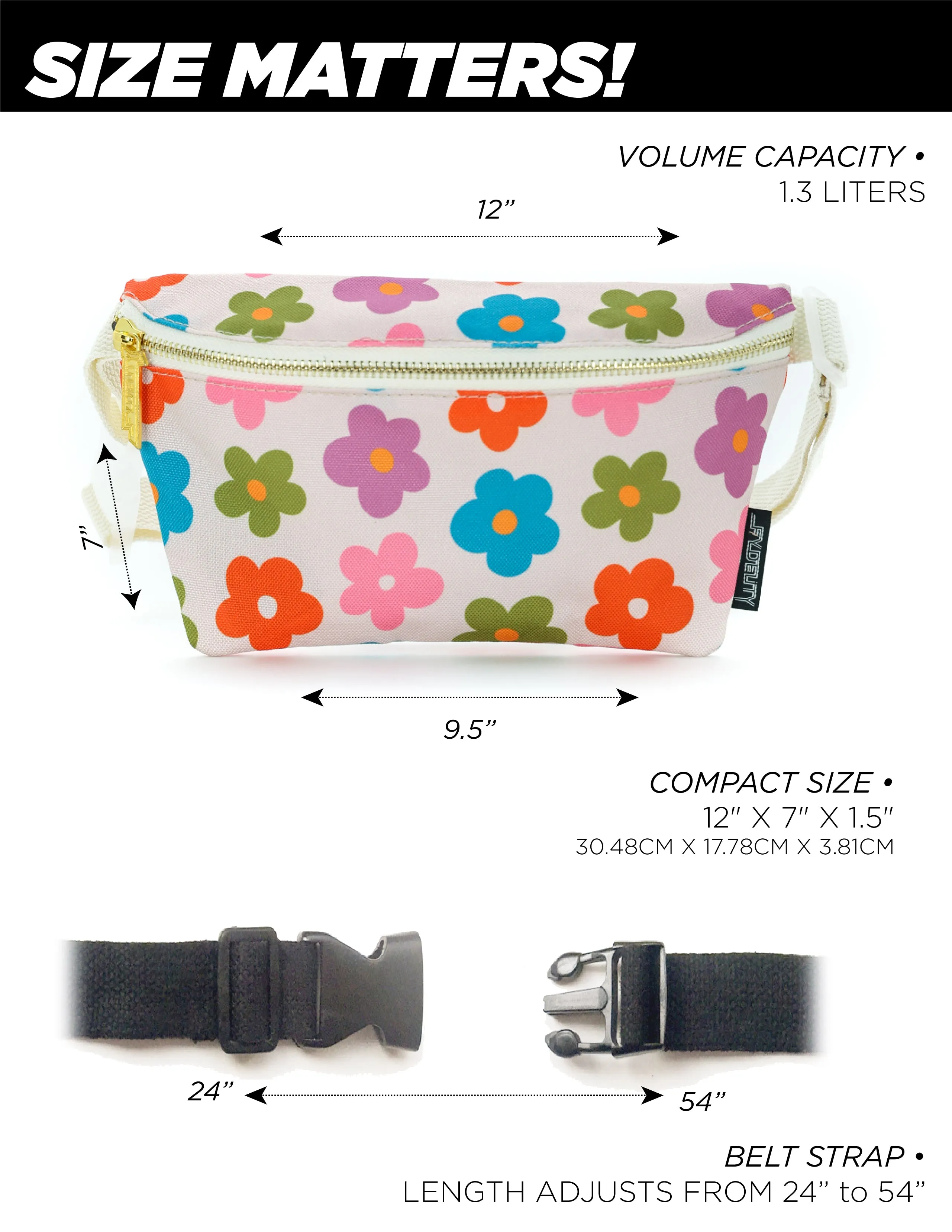 Fanny Pack | Slim | Recycled RPET | Multi-Poppy