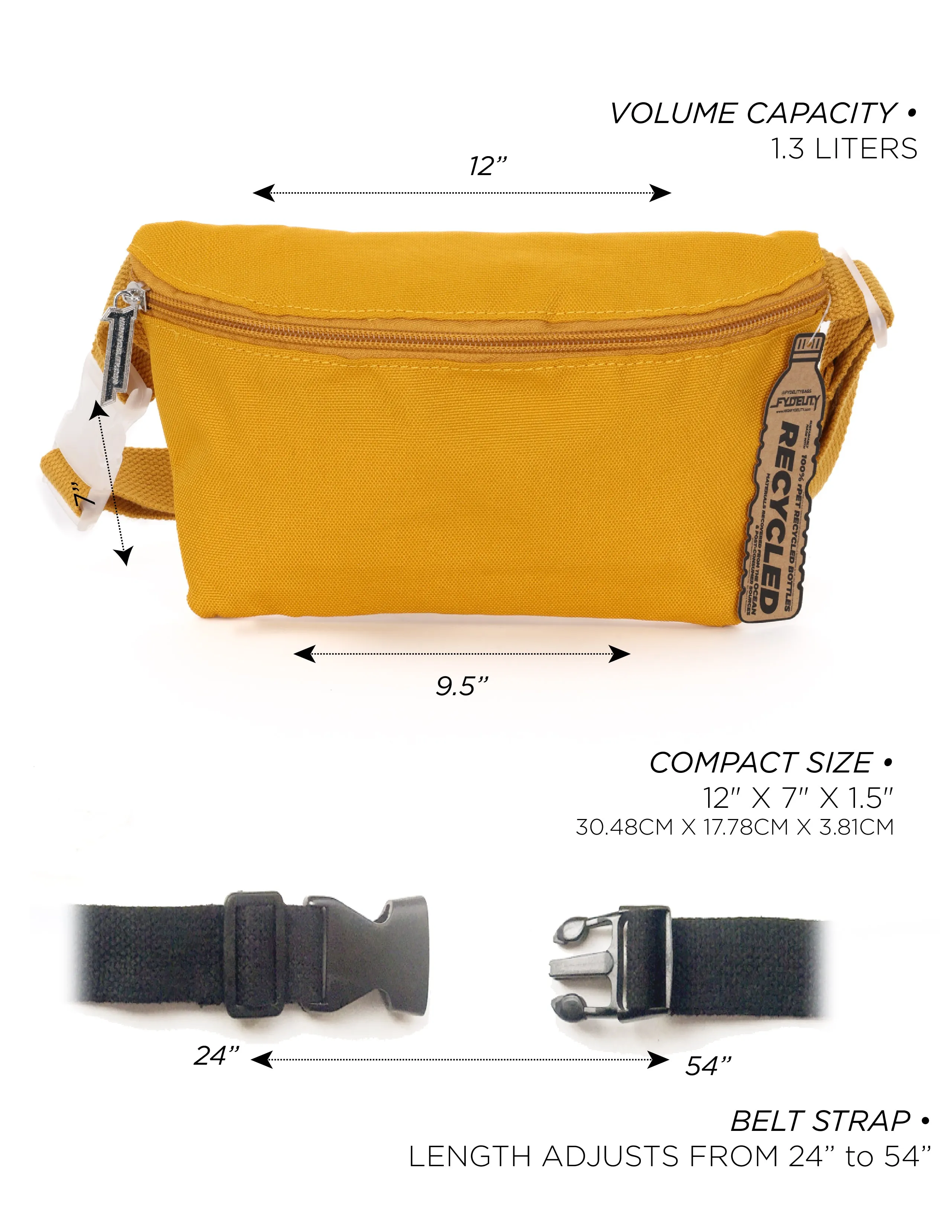 Fanny Pack | Slim | Recycled RPET | Mustard