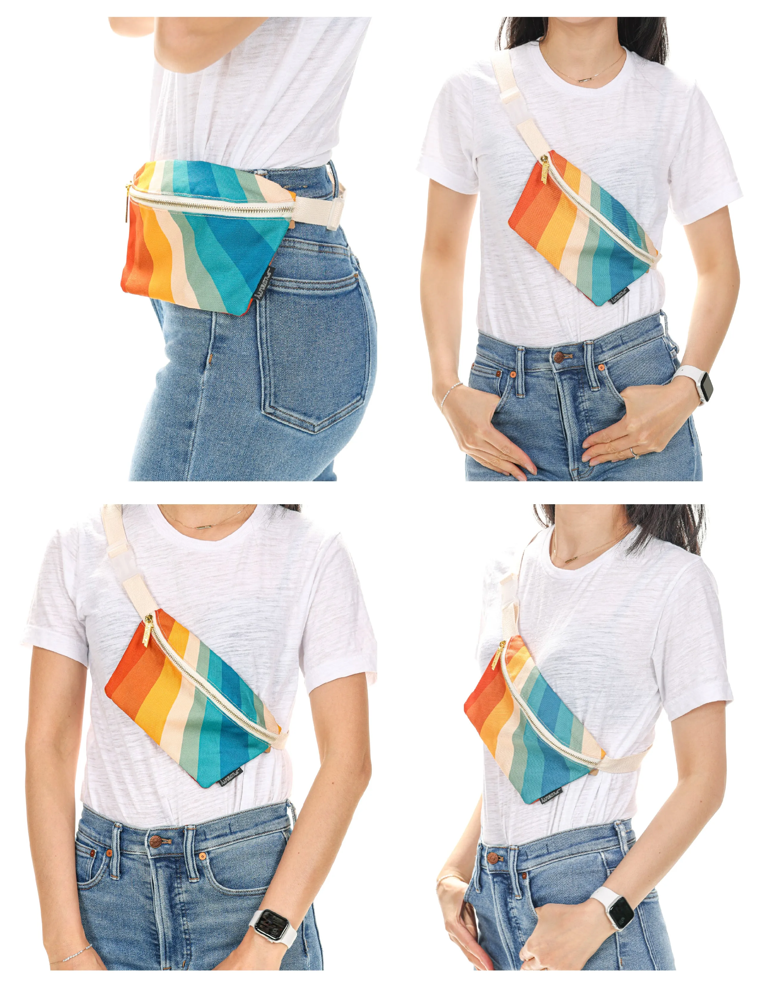 Fanny Pack | Slim | Recycled RPET | Retro Rainbow