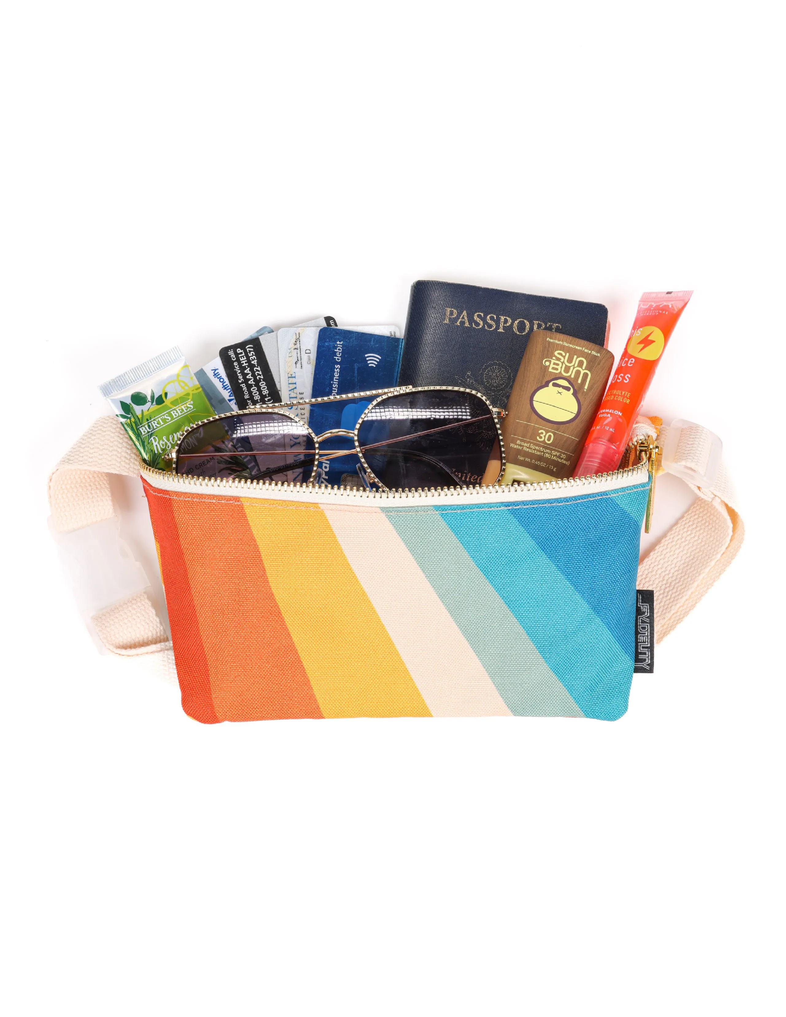 Fanny Pack | Slim | Recycled RPET | Retro Rainbow