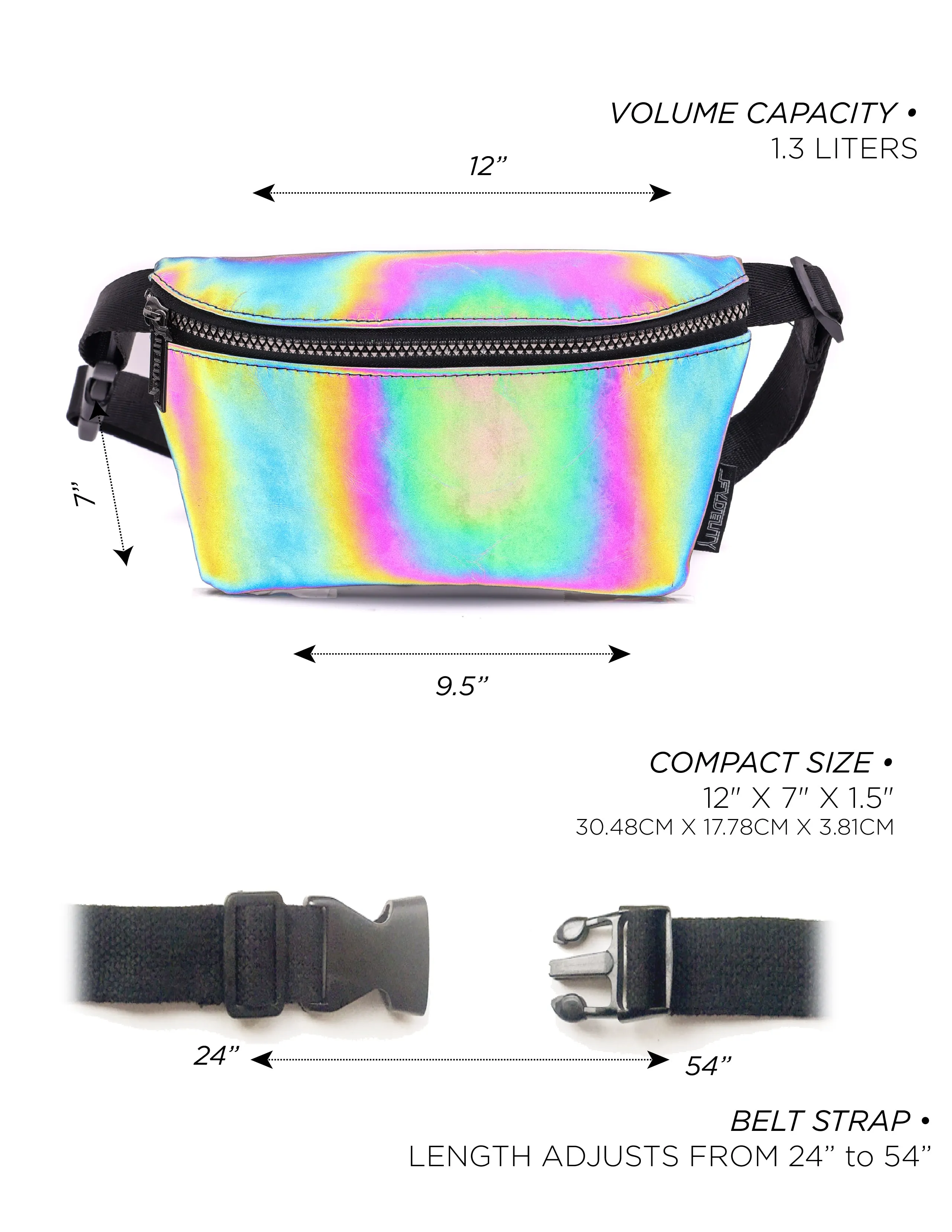 Fanny Pack | Slim | REFLECTIVE Rainbow