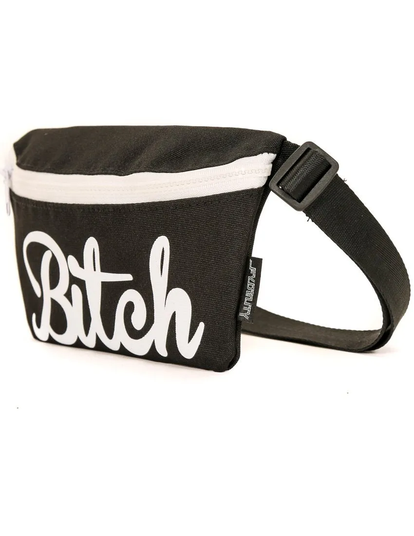 Fanny Pack | Slim |WERDS Bitch Black & White