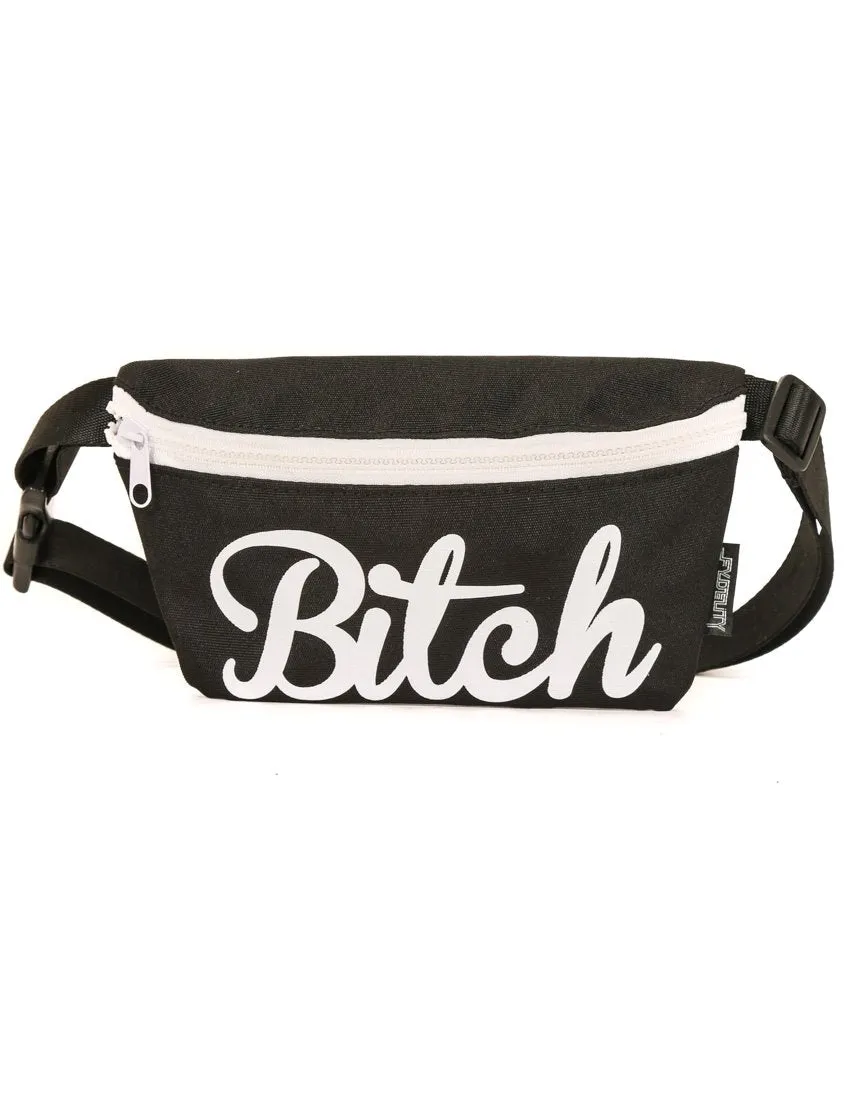 Fanny Pack | Slim |WERDS Bitch Black & White