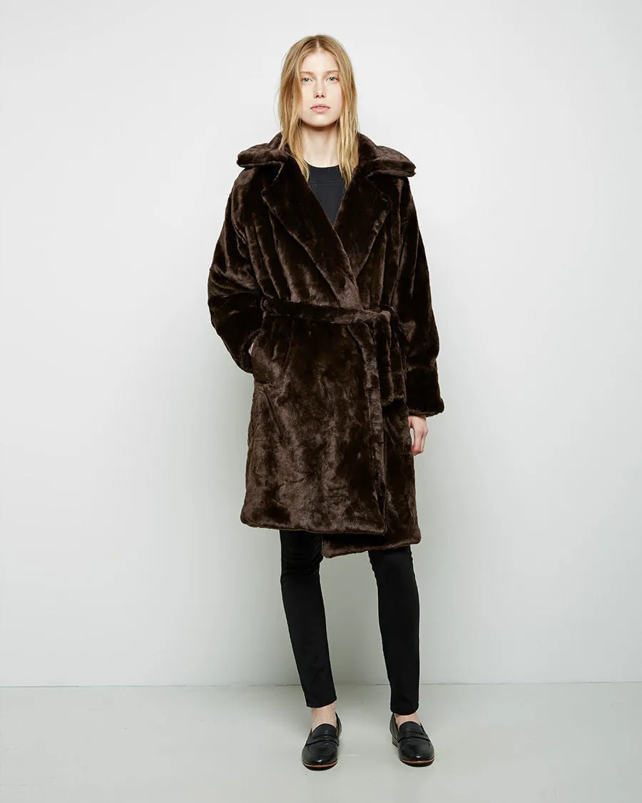 Faux Fur Blanket Coat