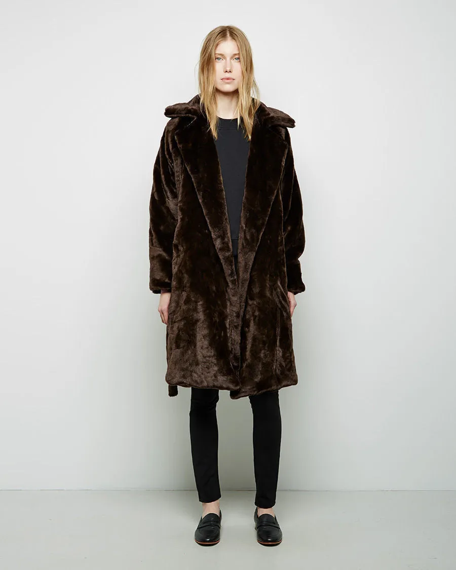 Faux Fur Blanket Coat