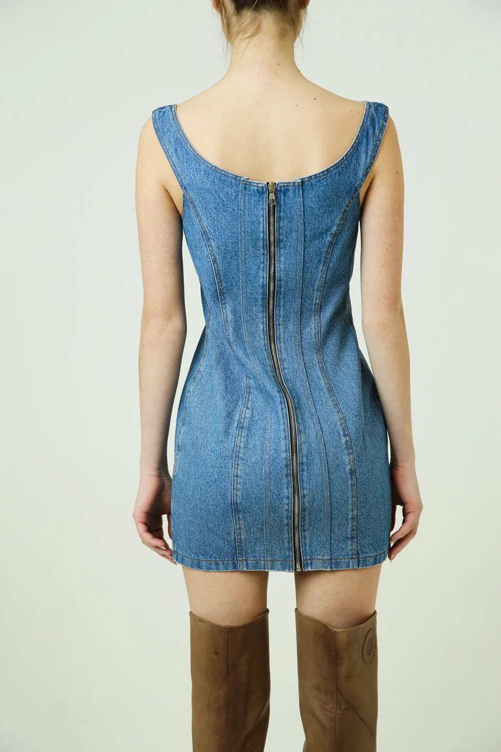 Fitted denim dress