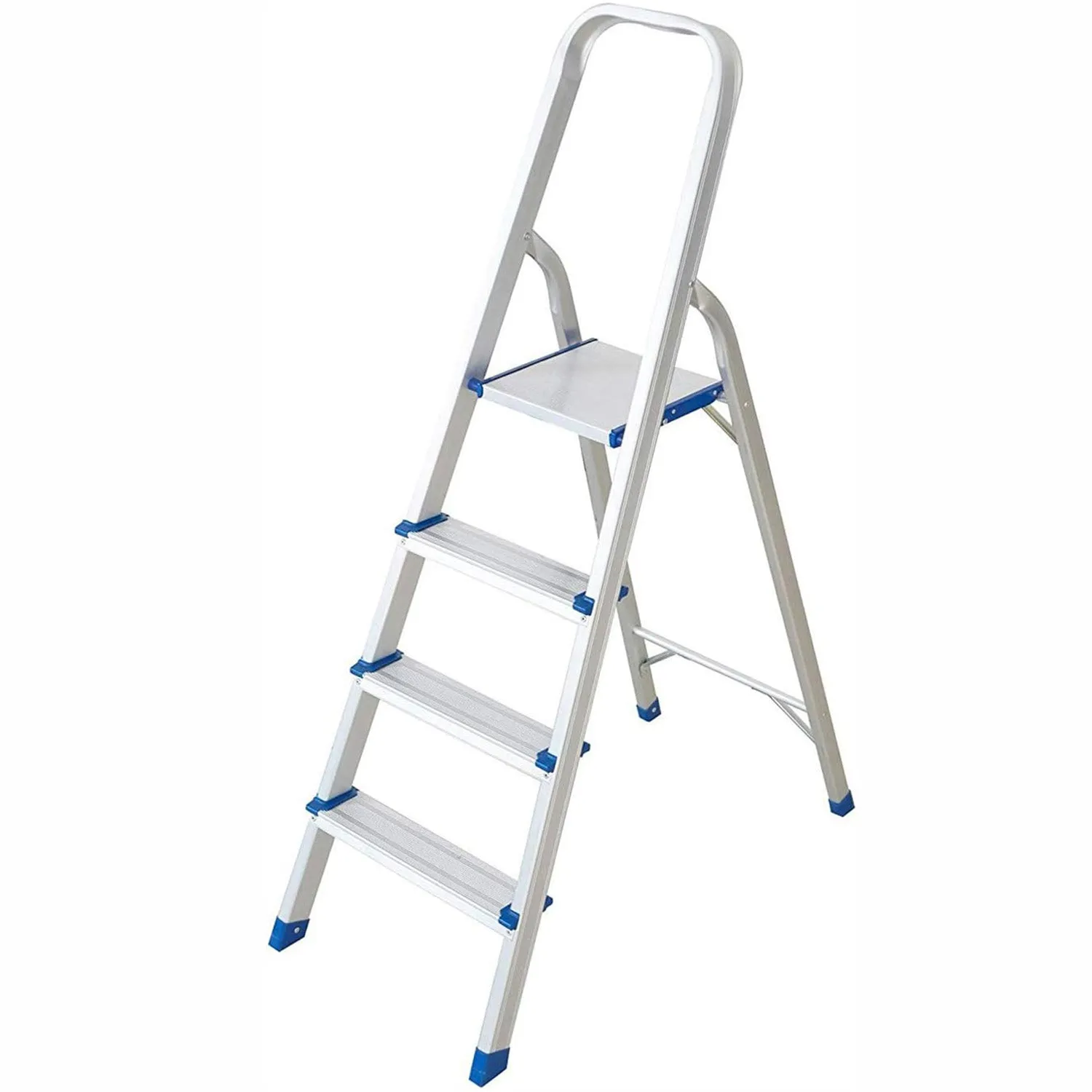 Foldable Lightweight Aluminum 4 Step Ladder with Anti-Slip, Household