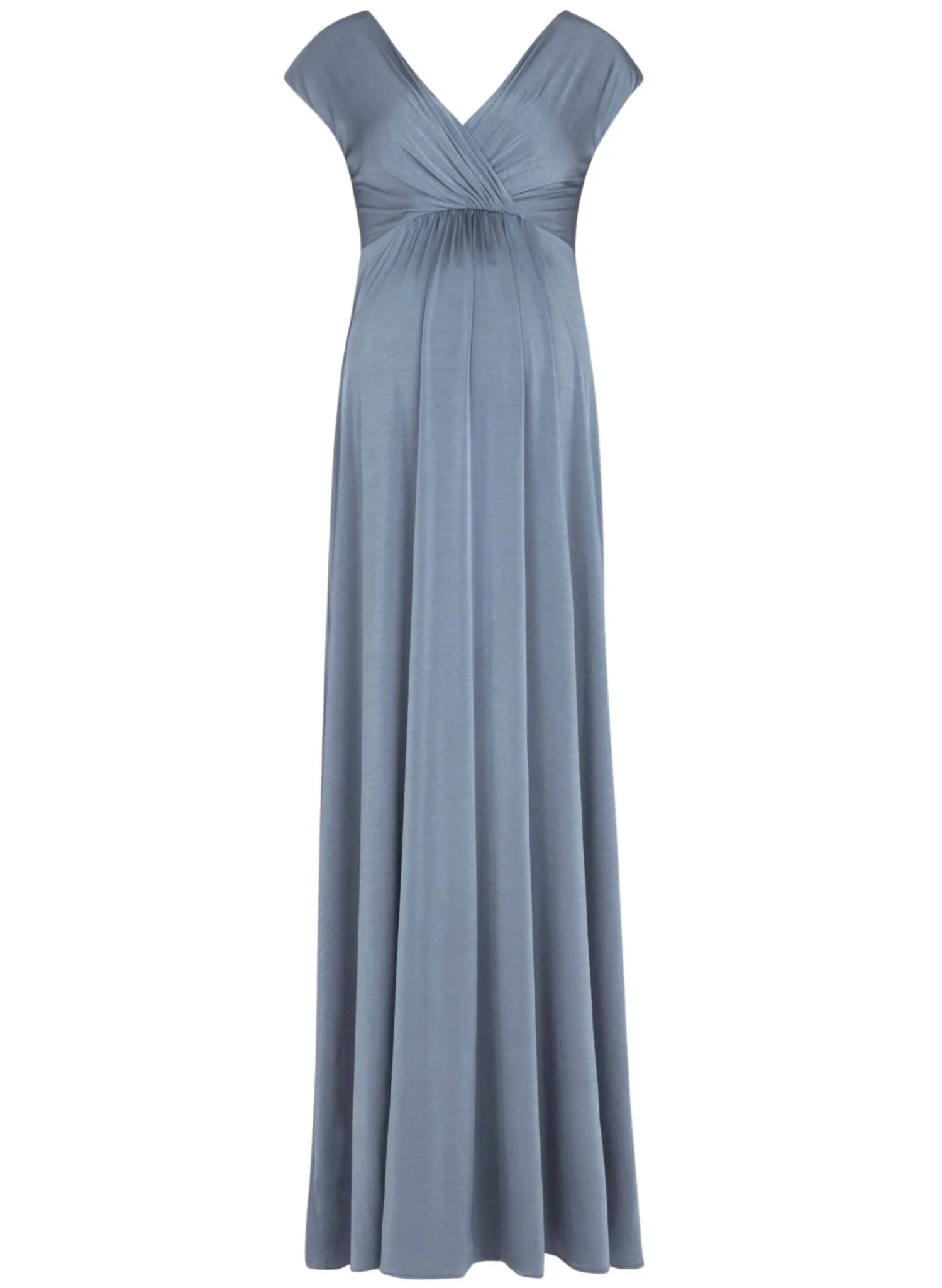 Francesca Maternity Maxi Dress - Steel Blue