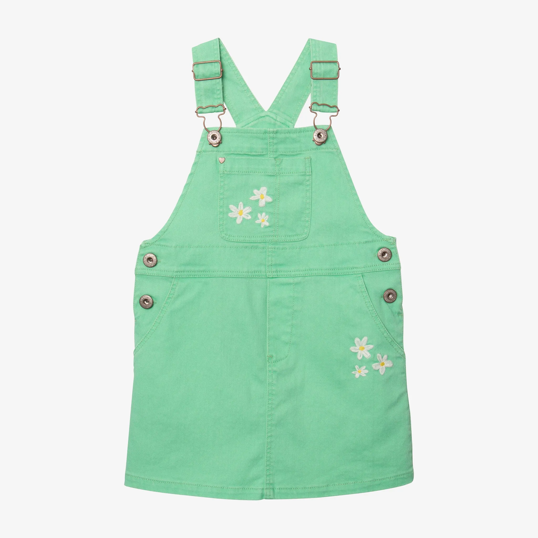 Girls' embroidered bib dress