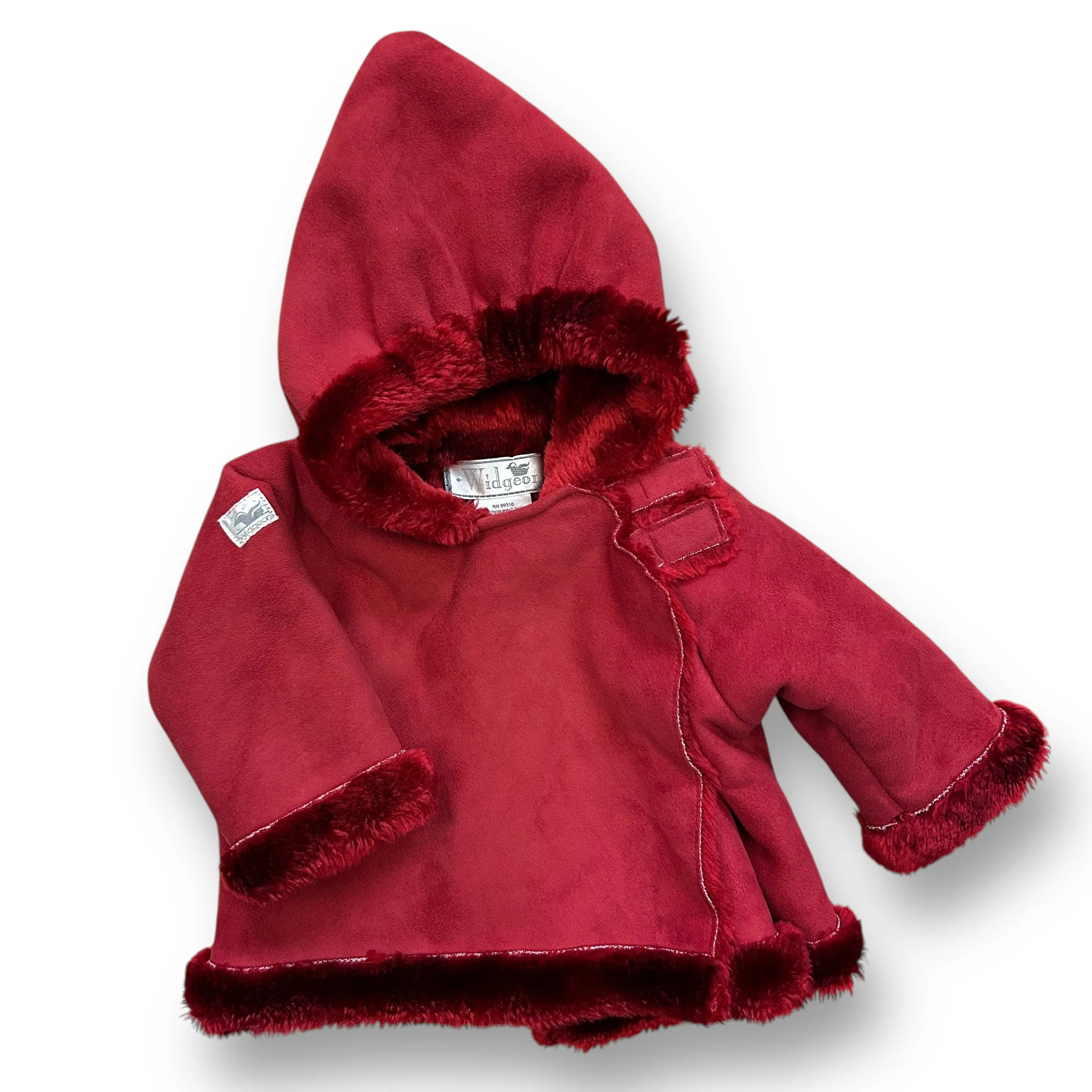 Girls Widgeon Size 3 Months Dark Red Suede & Faux Fur Specialty Coat