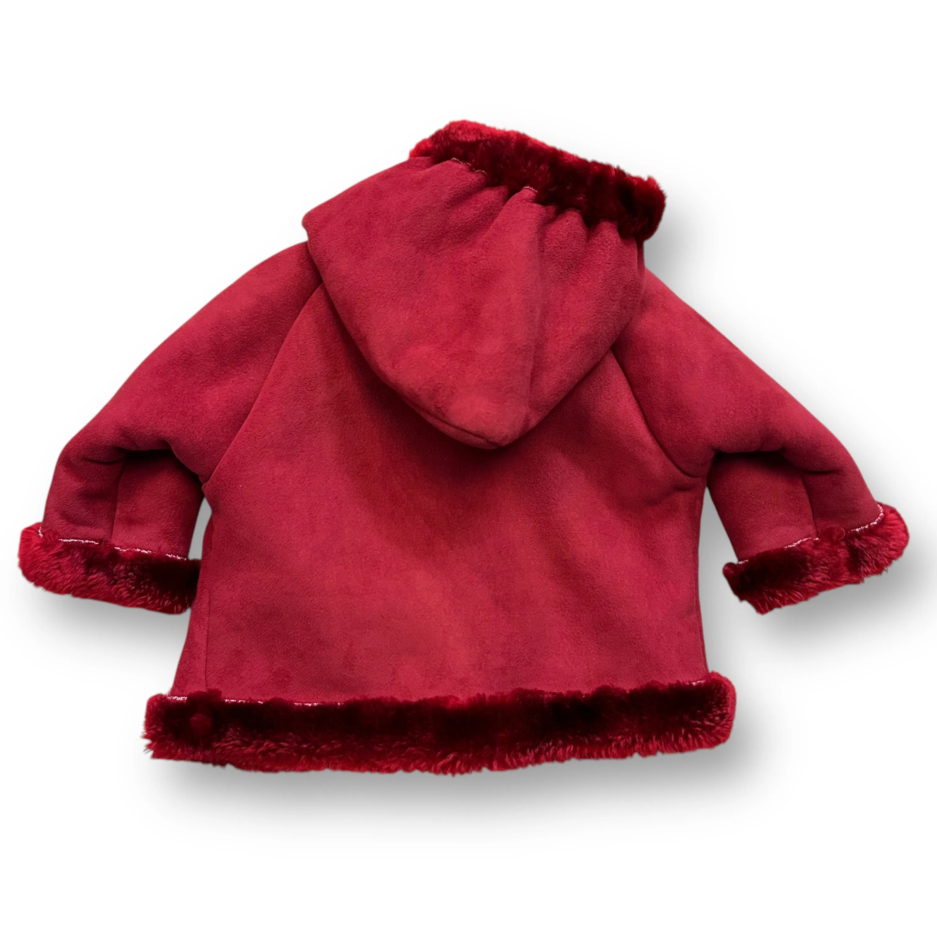 Girls Widgeon Size 3 Months Dark Red Suede & Faux Fur Specialty Coat