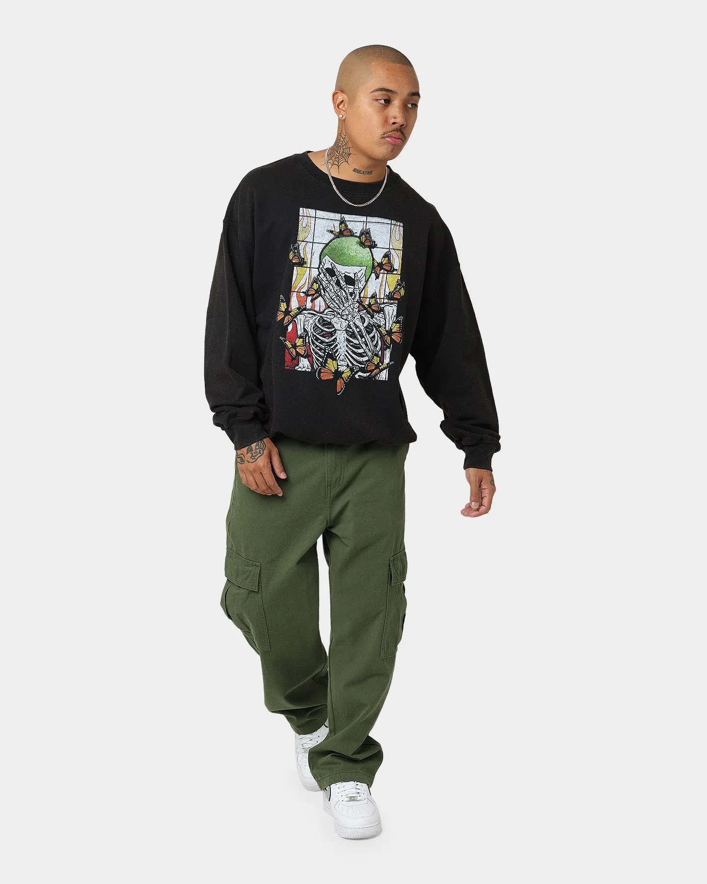 Goat Crew Green Skeleton Crewneck Black