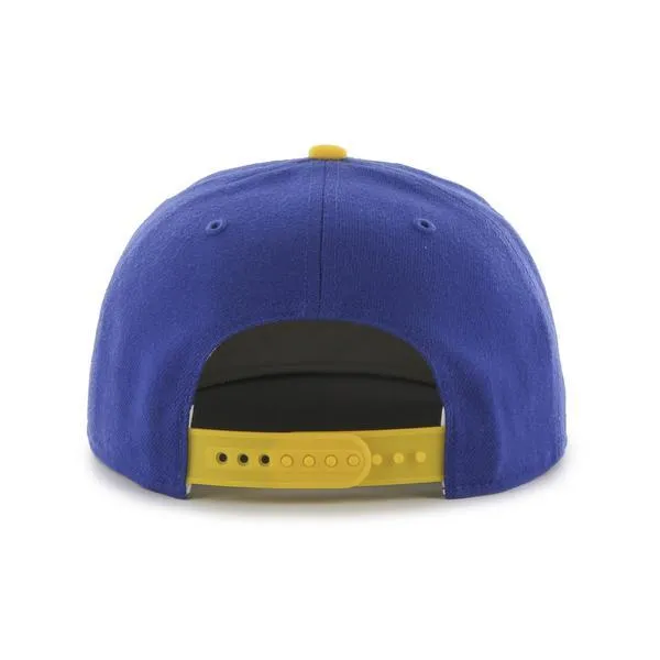 Golden State Warriors 47 Brand Blue Gold Sure Shot Adjustable Snapback Hat Cap