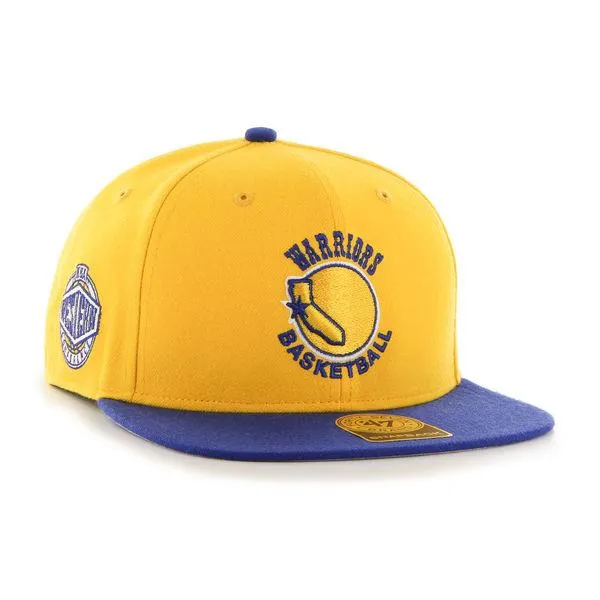 Golden State Warriors 47 Brand Gold Blue Retro 1972 Sure Shot Adj Snap Hat Cap