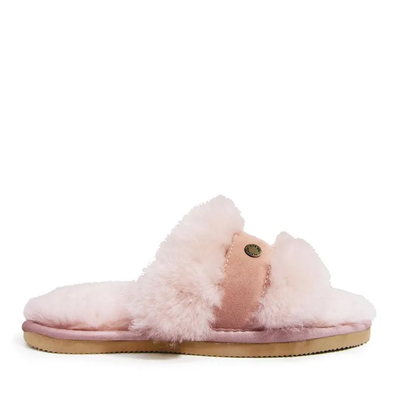 Goldie Fluffy Sheepskin Slides