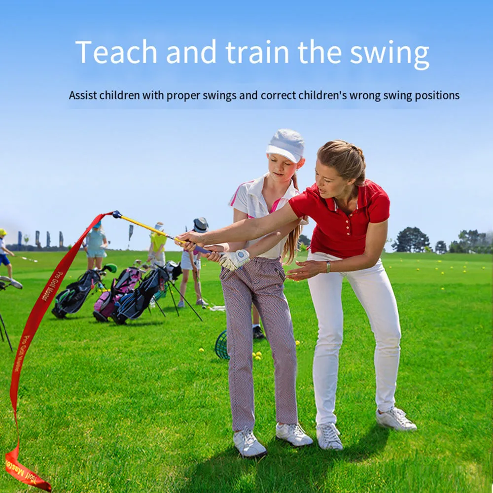 Golf Swing Trainer For Kids - Practice With Colourful Ribbon