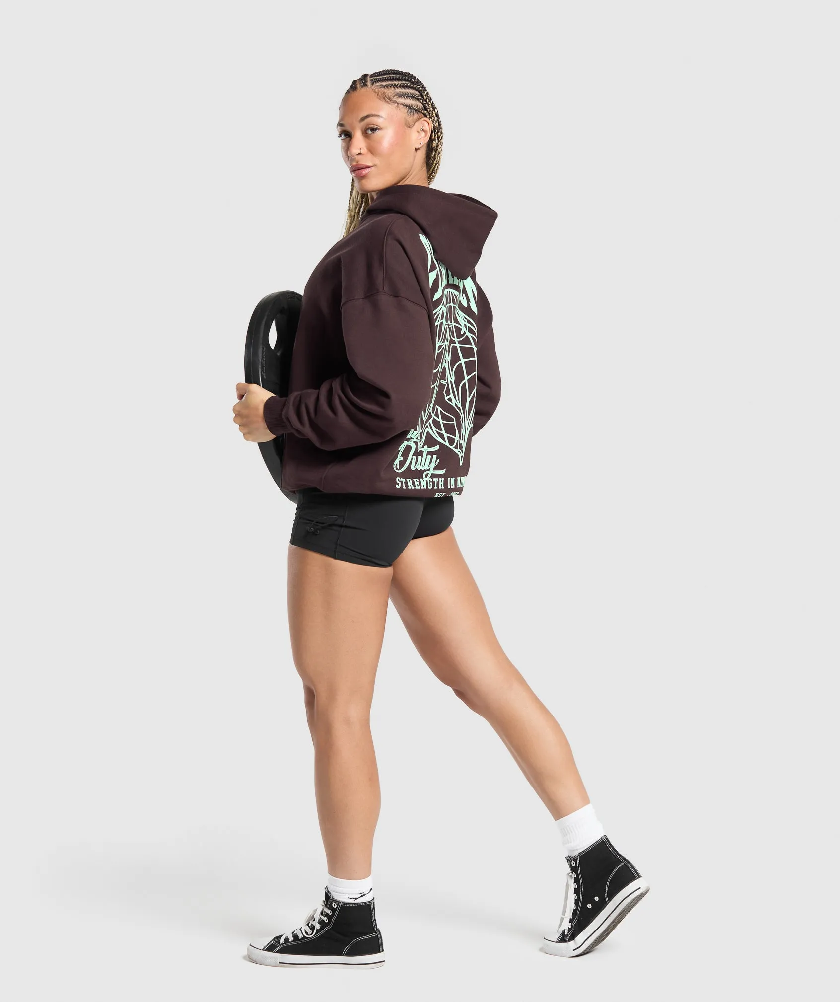 Gymshark Strength In Numbers Hoodie - Heritage Brown