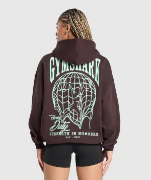 Gymshark Strength In Numbers Hoodie - Heritage Brown