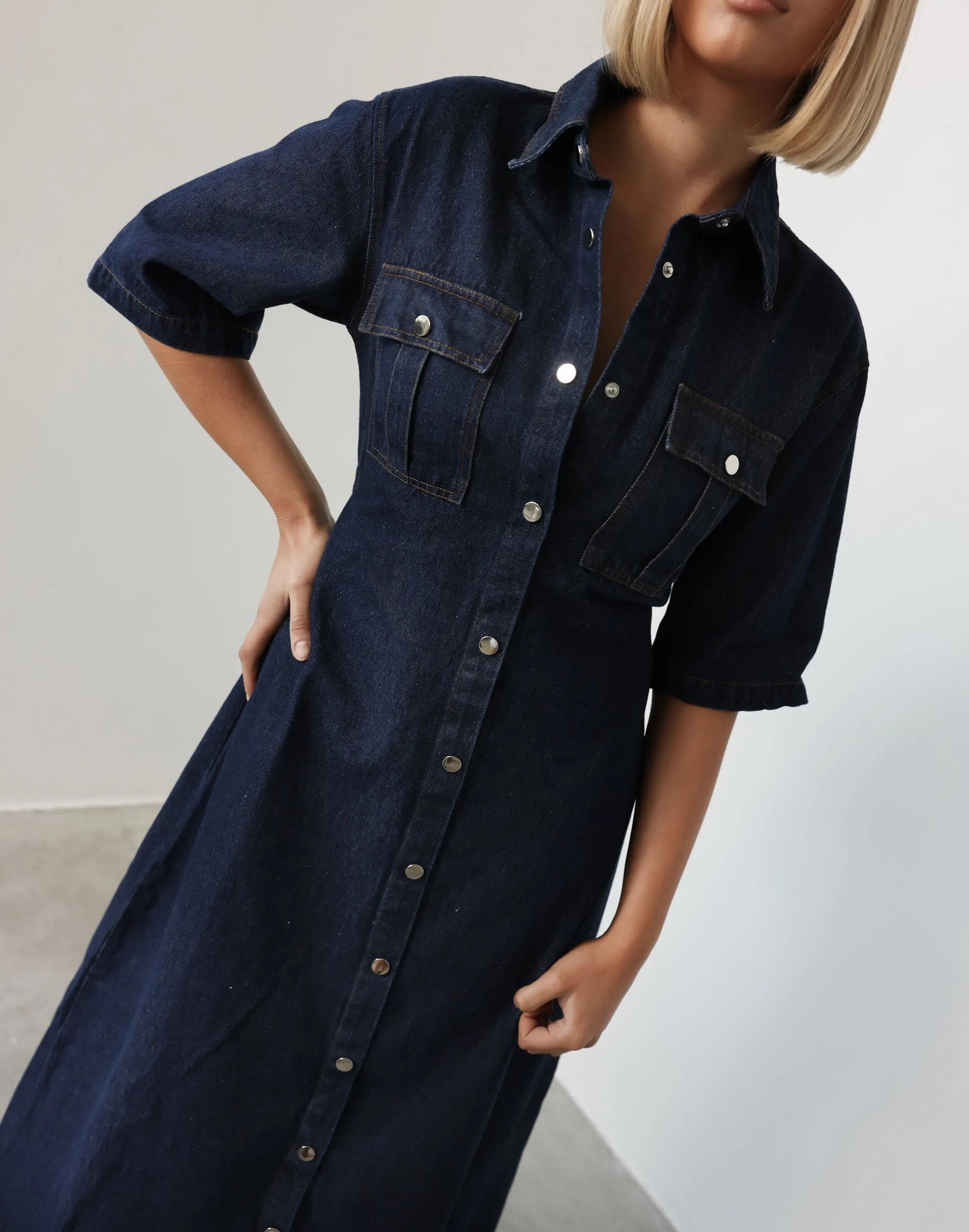 Hadid Maxi Dress (Dark Denim)