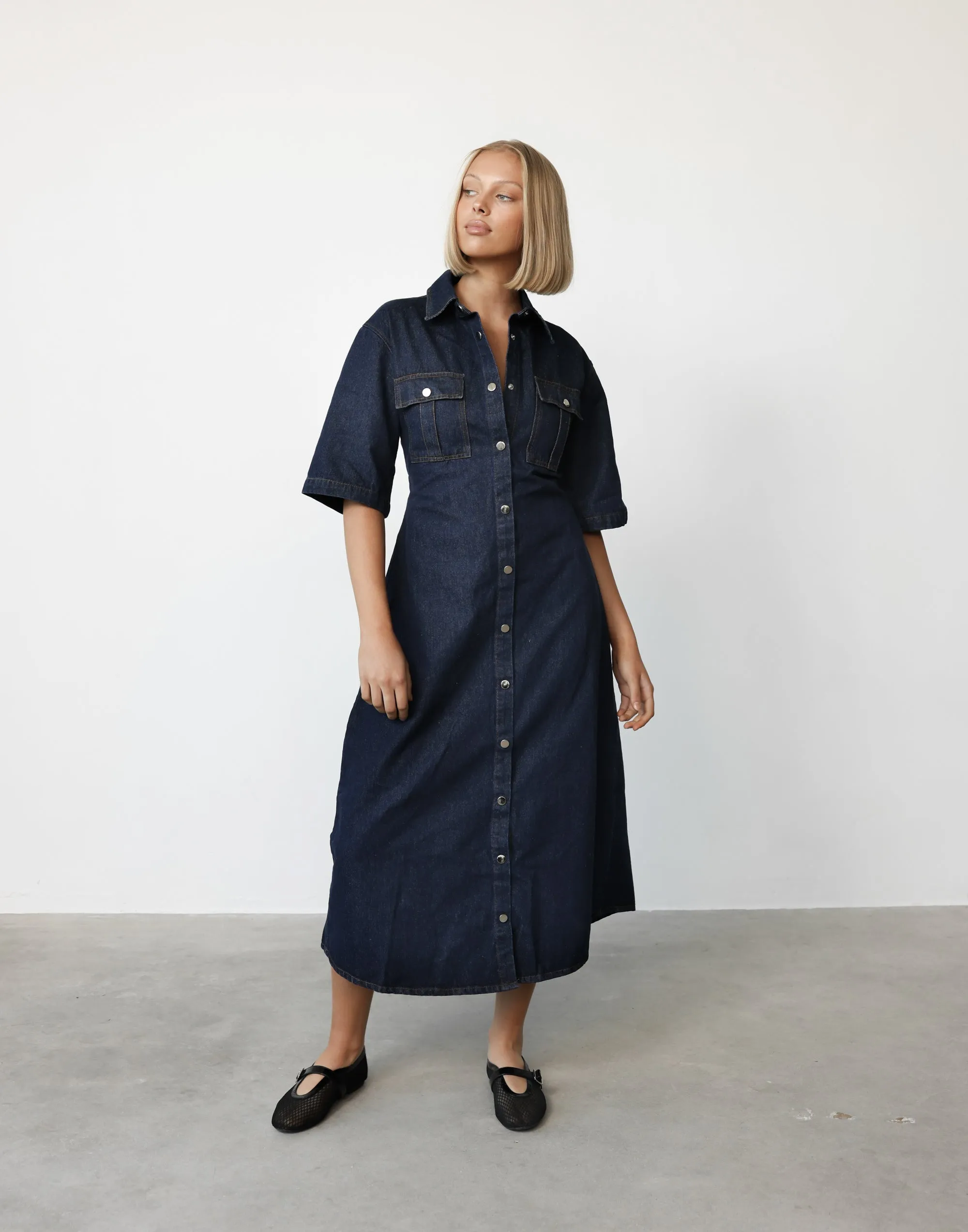 Hadid Maxi Dress (Dark Denim)