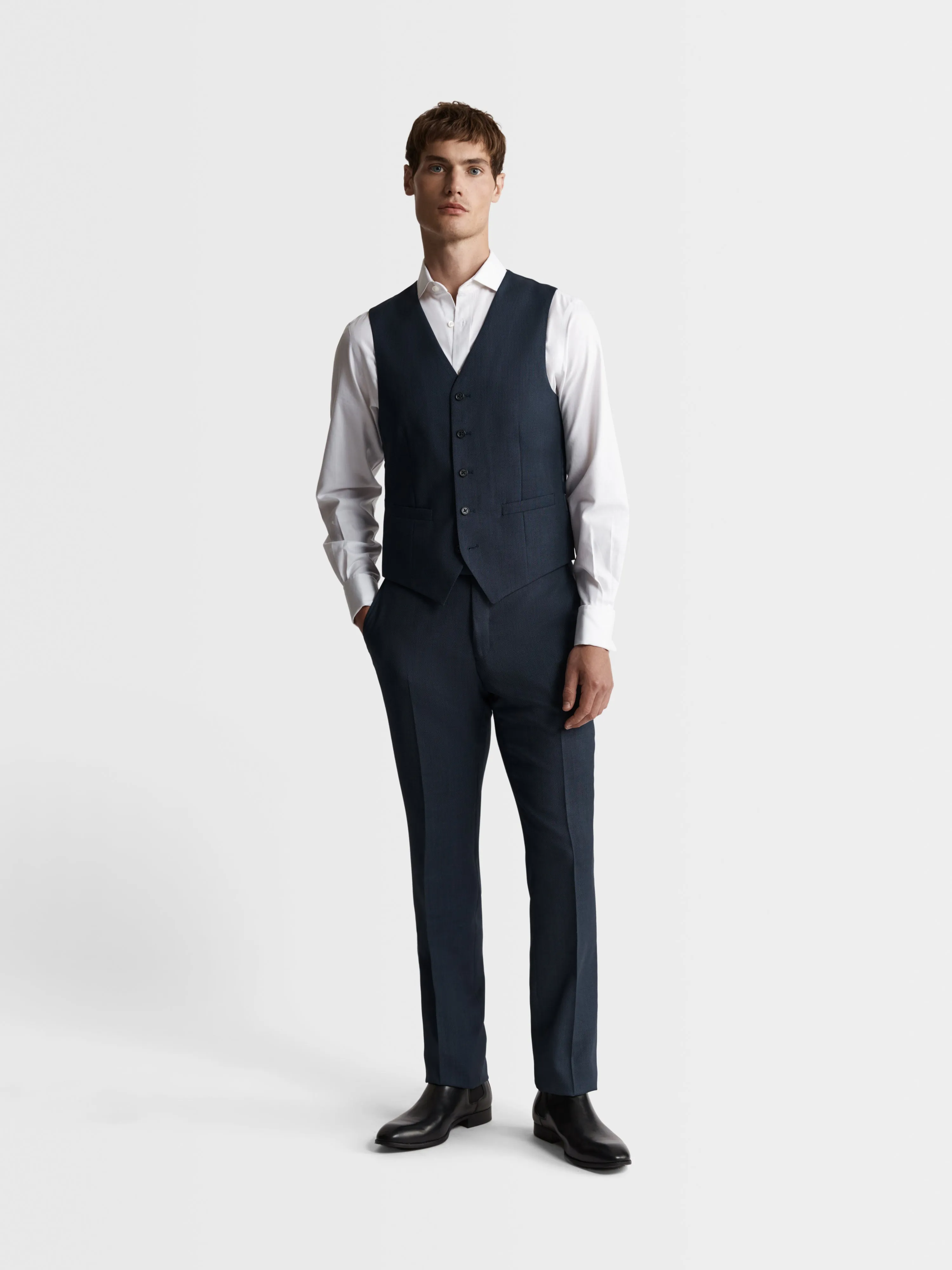 Hamlyn Coolmax Slim Denim Birdseye Waistcoat