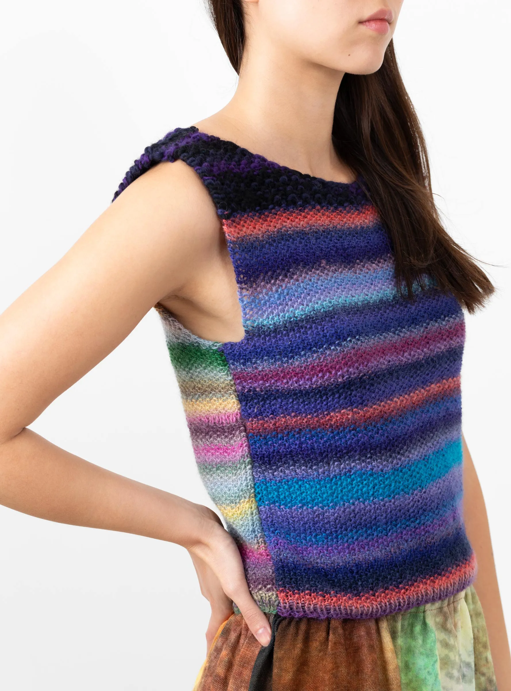 Handknit Vest Plantdyed Multi