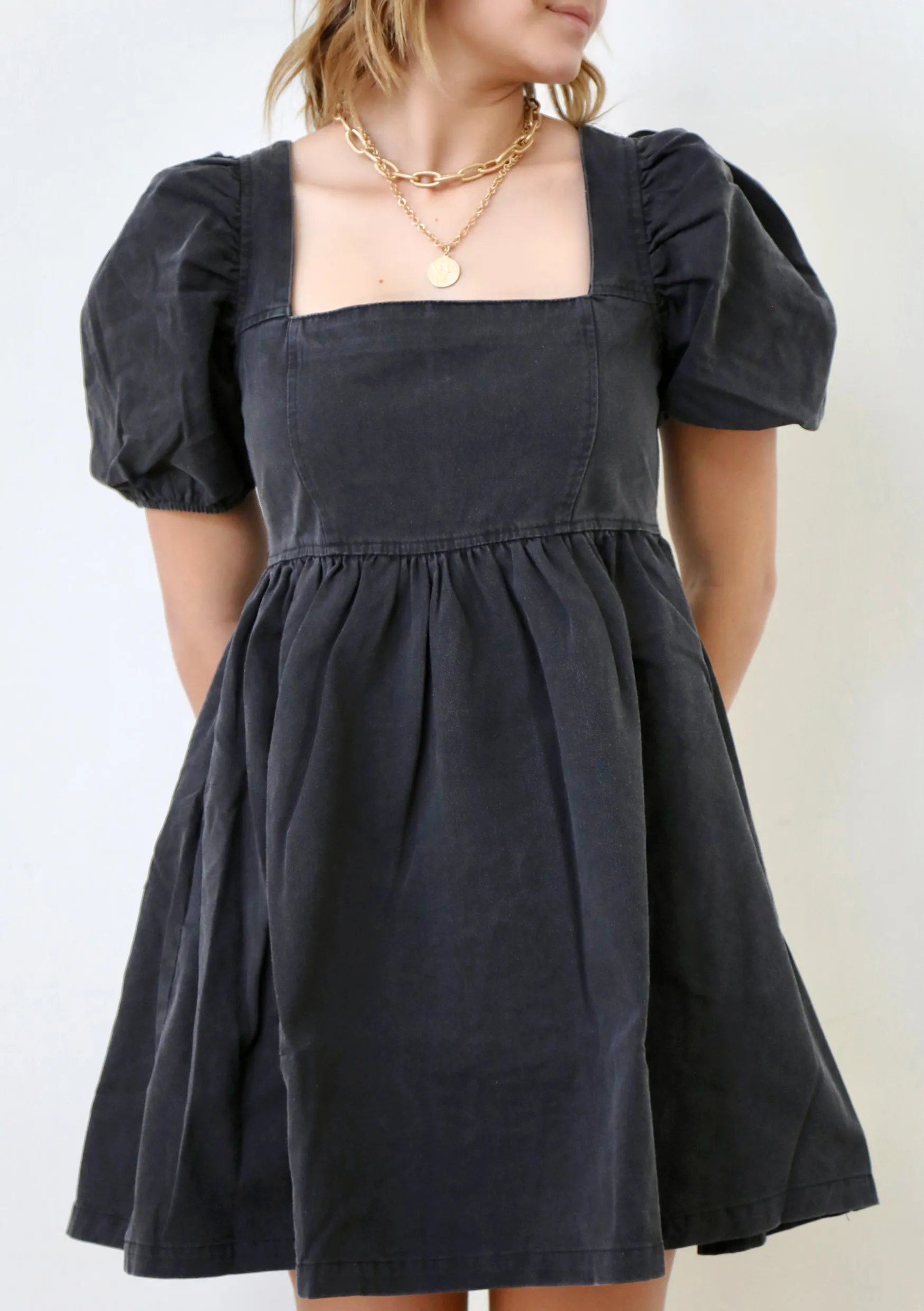 Hazel Babydoll Dress In Black