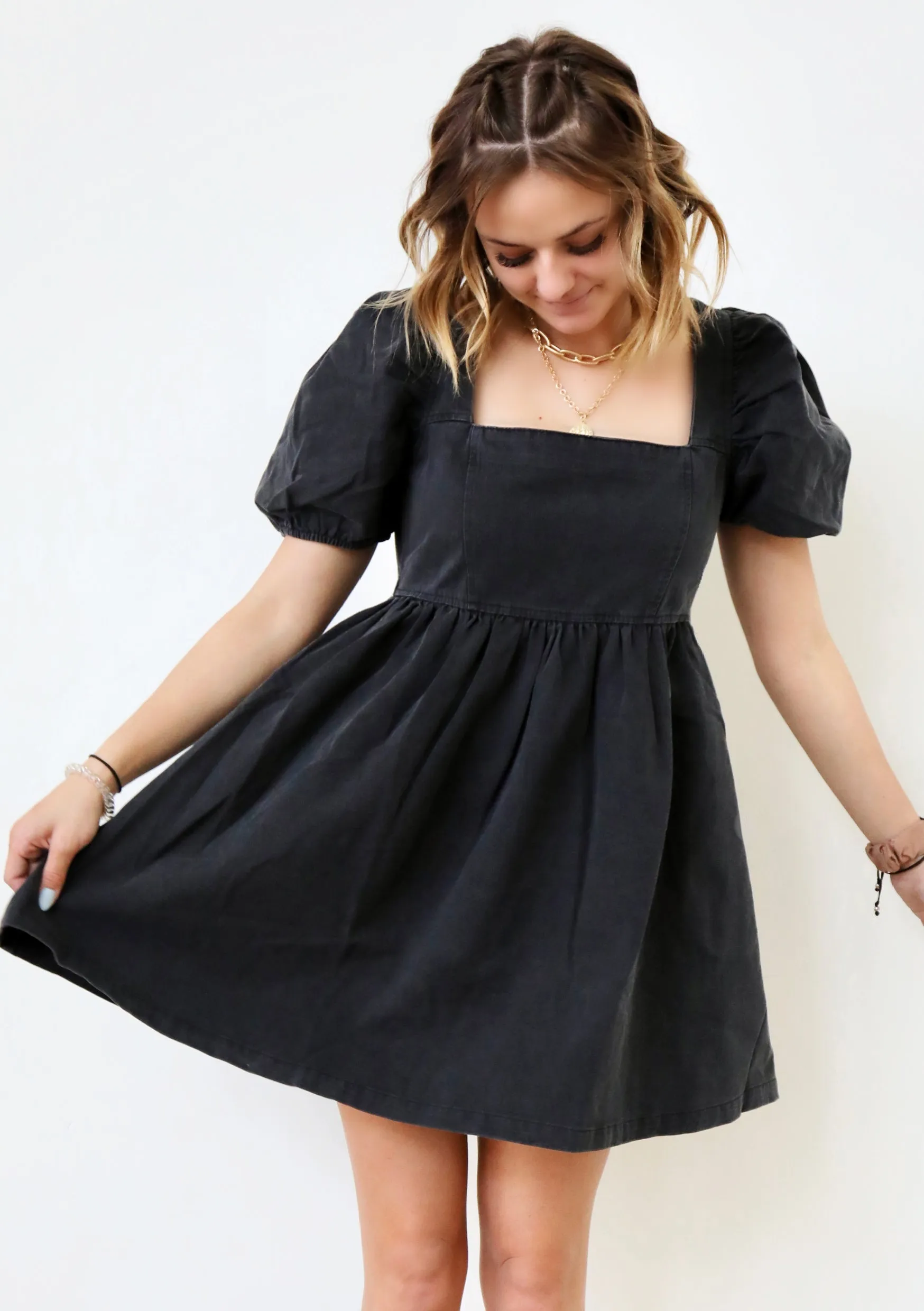 Hazel Babydoll Dress In Black