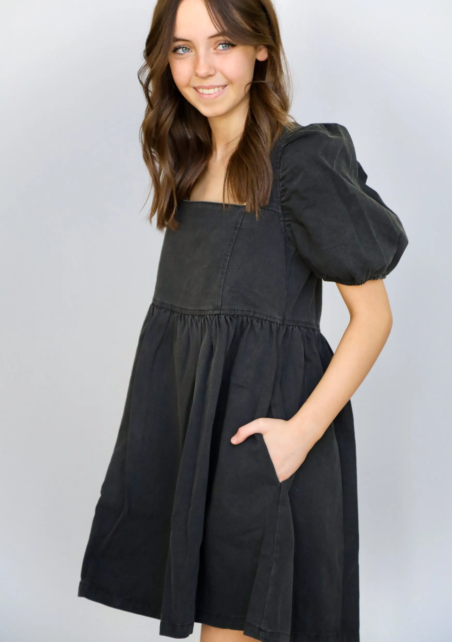 Hazel Babydoll Dress In Black