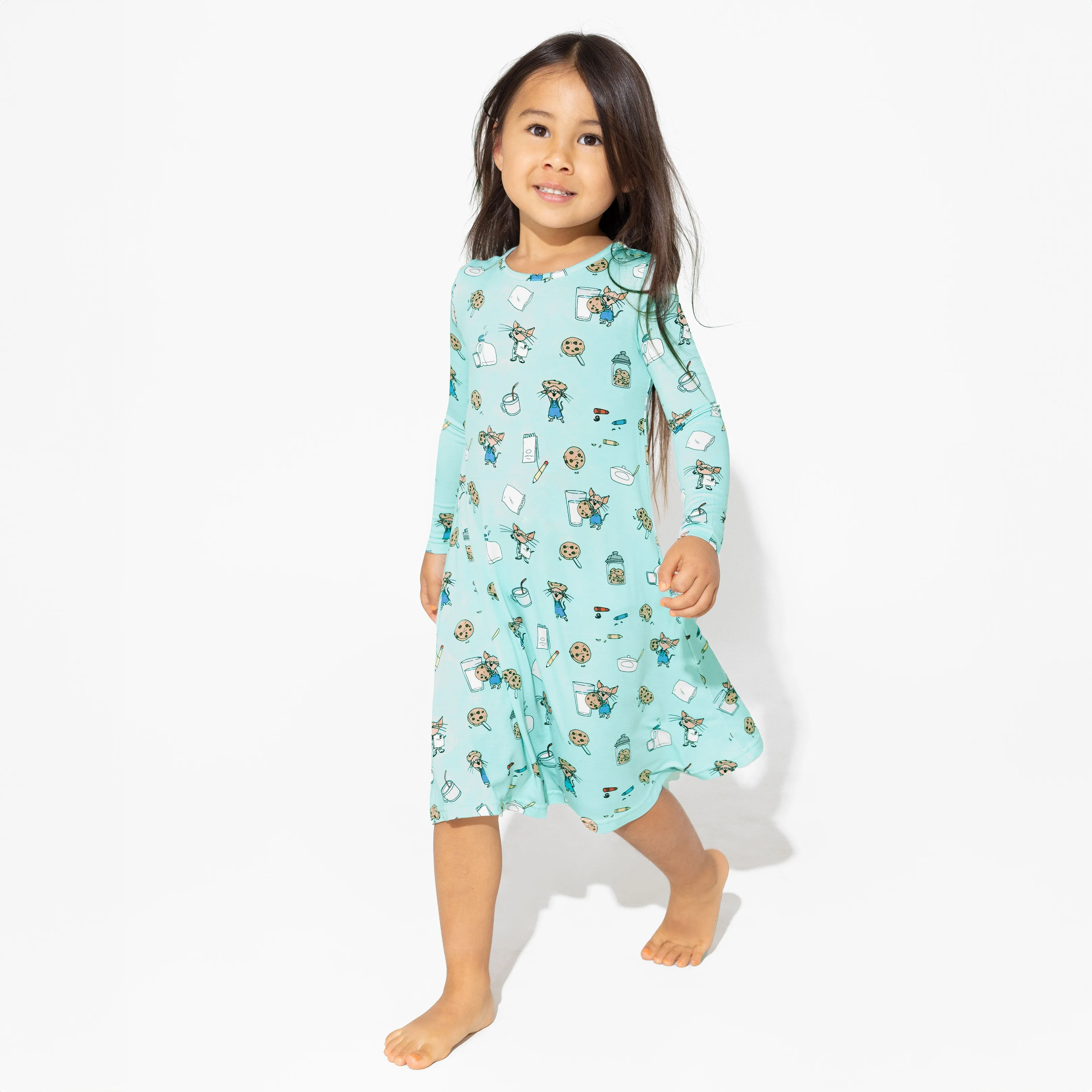 If You Give a Mouse a Cookie Bamboo Girls' Long Sleeve Dress