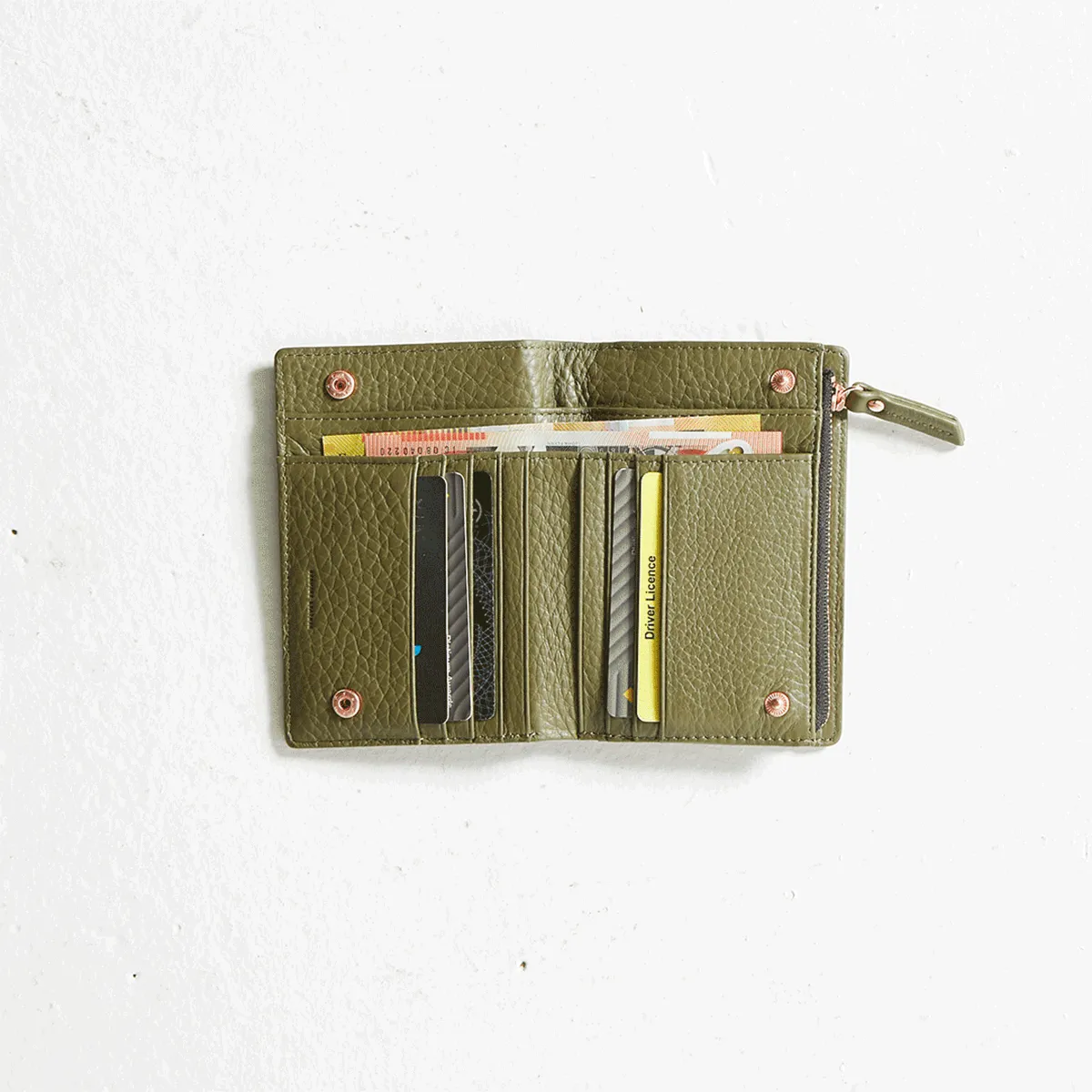 Insurgency Leather Wallet in Khaki