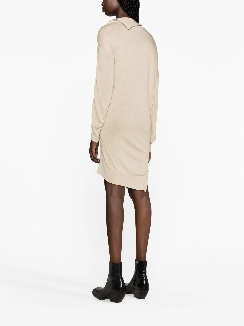 ISABEL MARANT Beige Asymmetric-Hem Jumper Dress for Women, Fall/Winter 2024