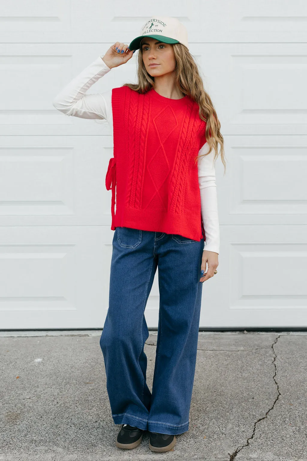 Jocelyn Sweater Vest-Red