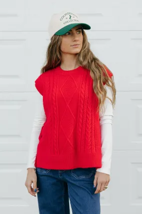 Jocelyn Sweater Vest-Red