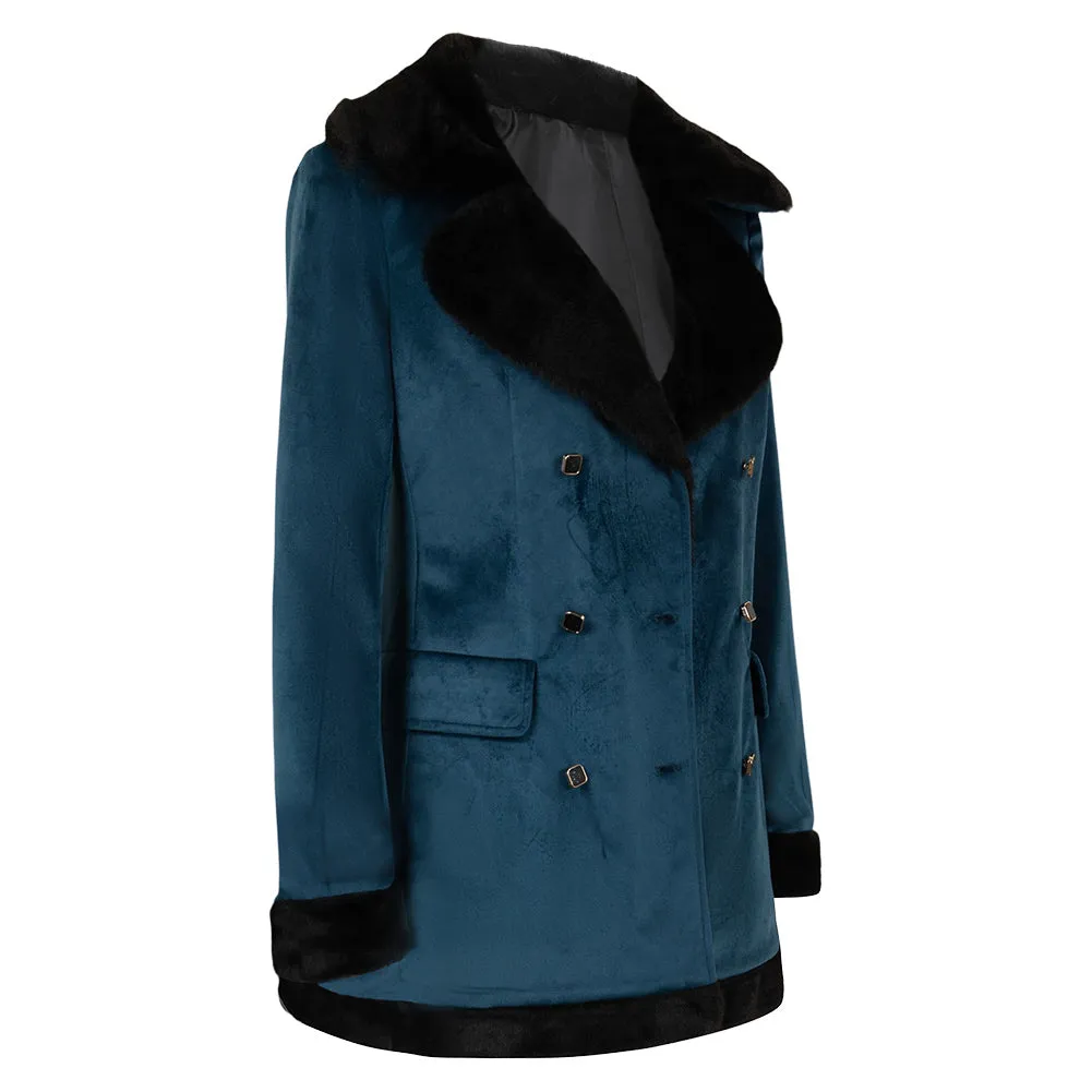 Joker: Folie à Deux (2024) Harley Quinn Women Blue Coat Cosplay Costume