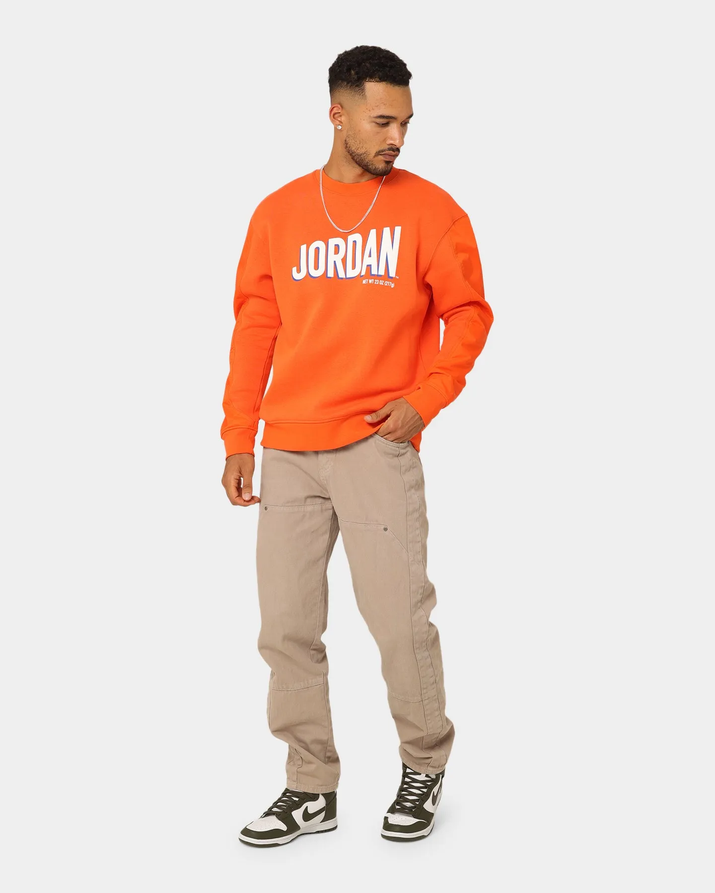 Jordan Flight MVP Graphic Fleece Crewneck Rush Orange/White