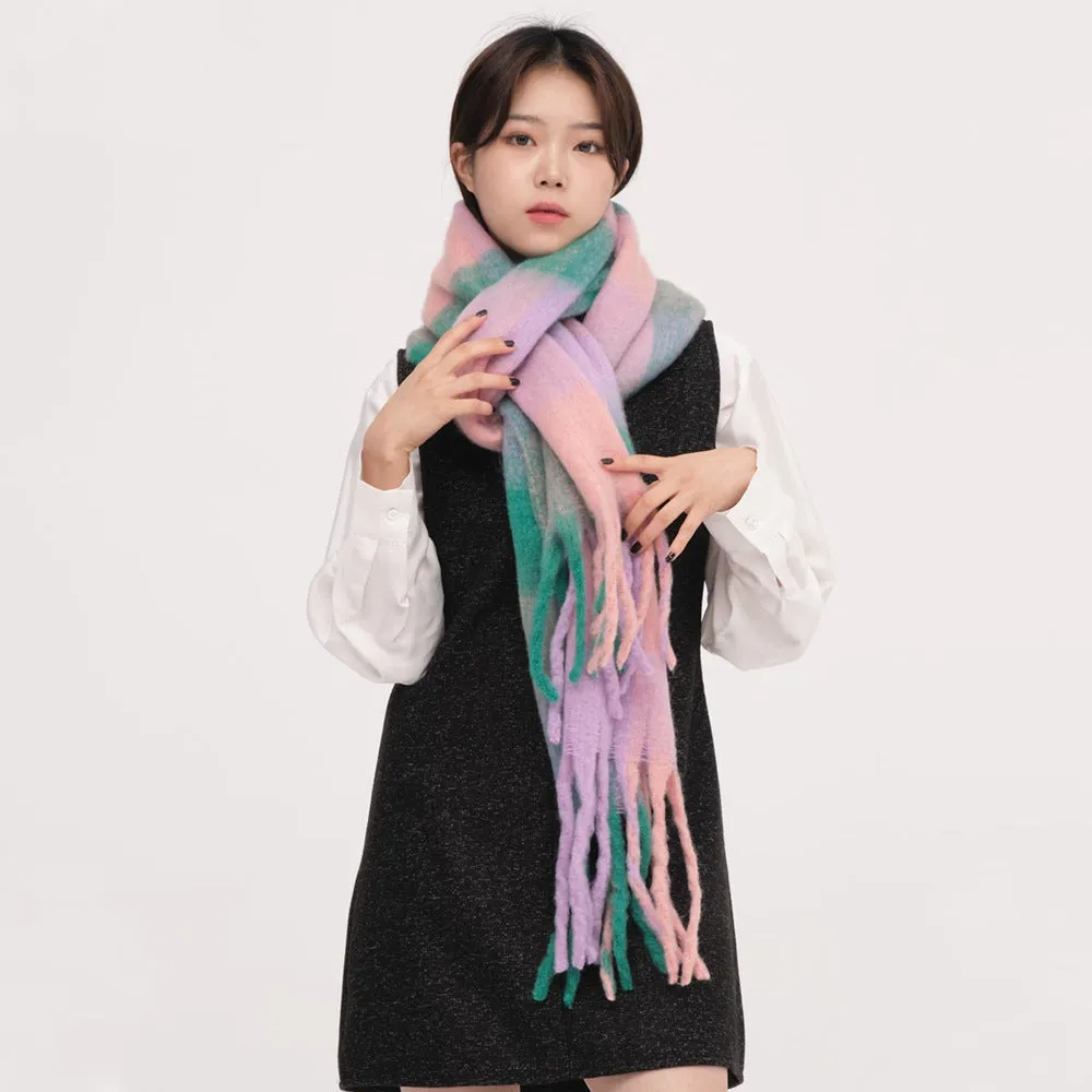 Korean Dongdaemun AC Plaid Imitation Cashmere Winter Foreign Trade Thickened Warm Scarf