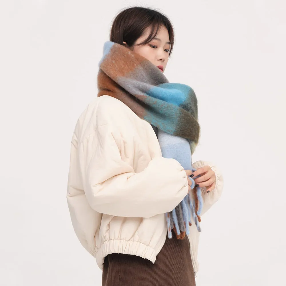 Korean Dongdaemun AC Plaid Imitation Cashmere Winter Foreign Trade Thickened Warm Scarf