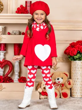 Little Heartbreaker Tunic, Scarf and Legging Set