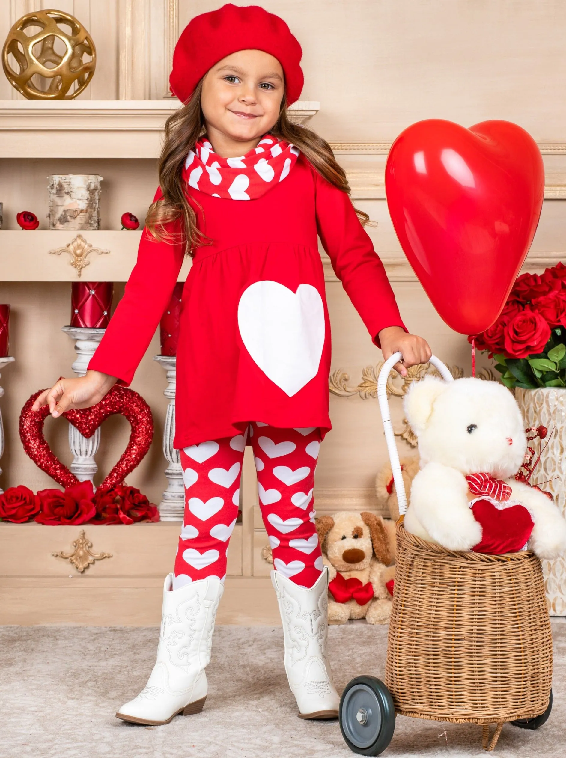 Little Heartbreaker Tunic, Scarf and Legging Set