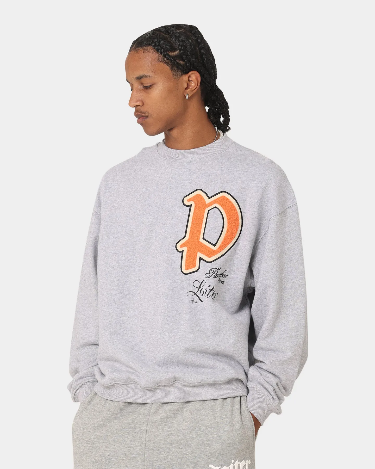 Loiter Paradise Crewneck Grey Marle