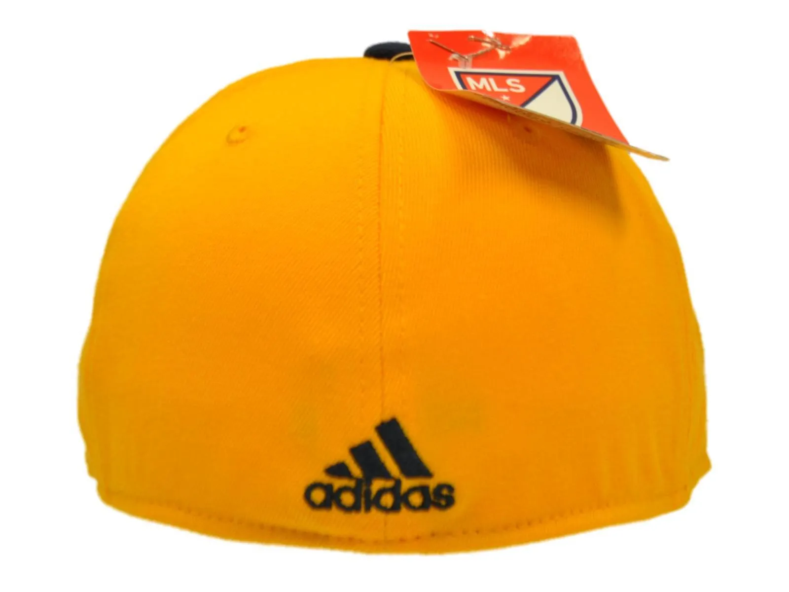 Los Angeles LA Galaxy Adidas Two Tone Gold Navy Flexfit Hat Cap (S/M)