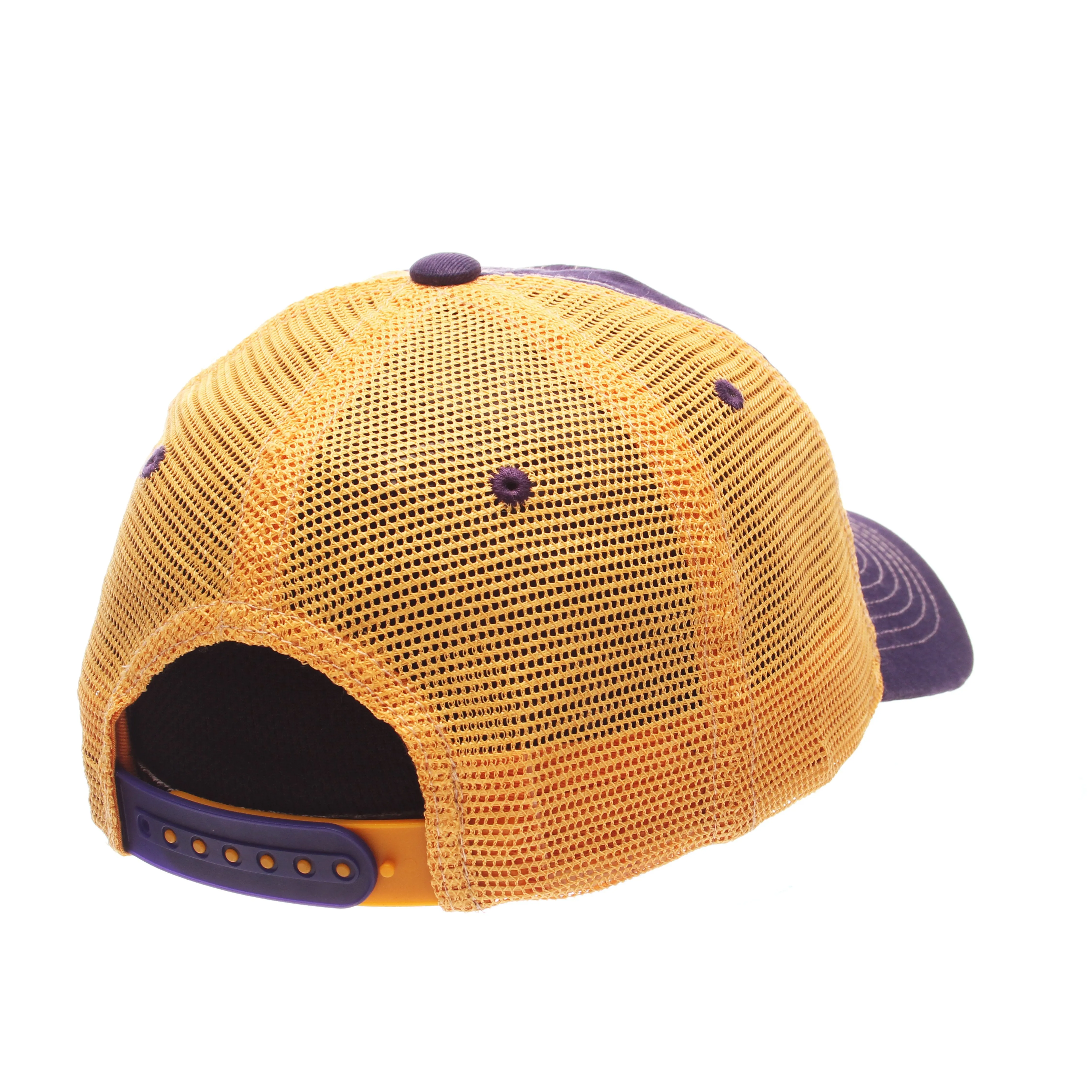 LSU Tigers Zephyr Purple & Gold Route Style Mesh Back Slouch Adj. Hat Cap