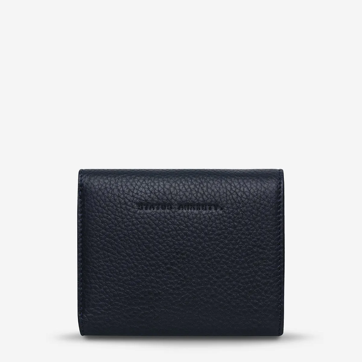 Lucky Sometimes Leather Wallet in Navy Blue