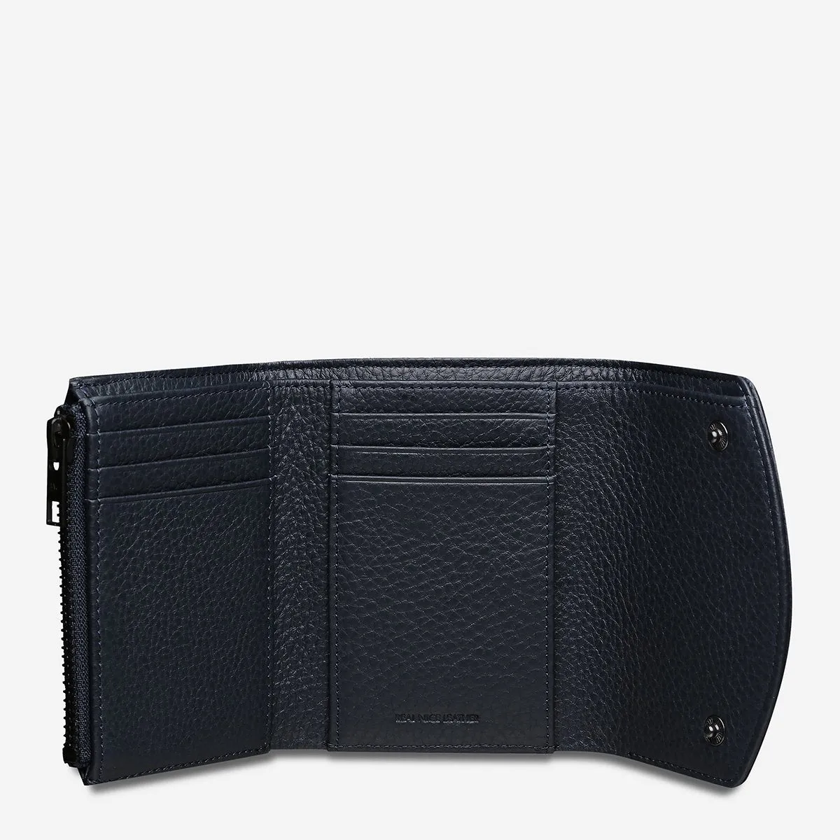 Lucky Sometimes Leather Wallet in Navy Blue