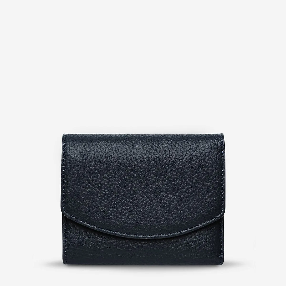 Lucky Sometimes Leather Wallet in Navy Blue