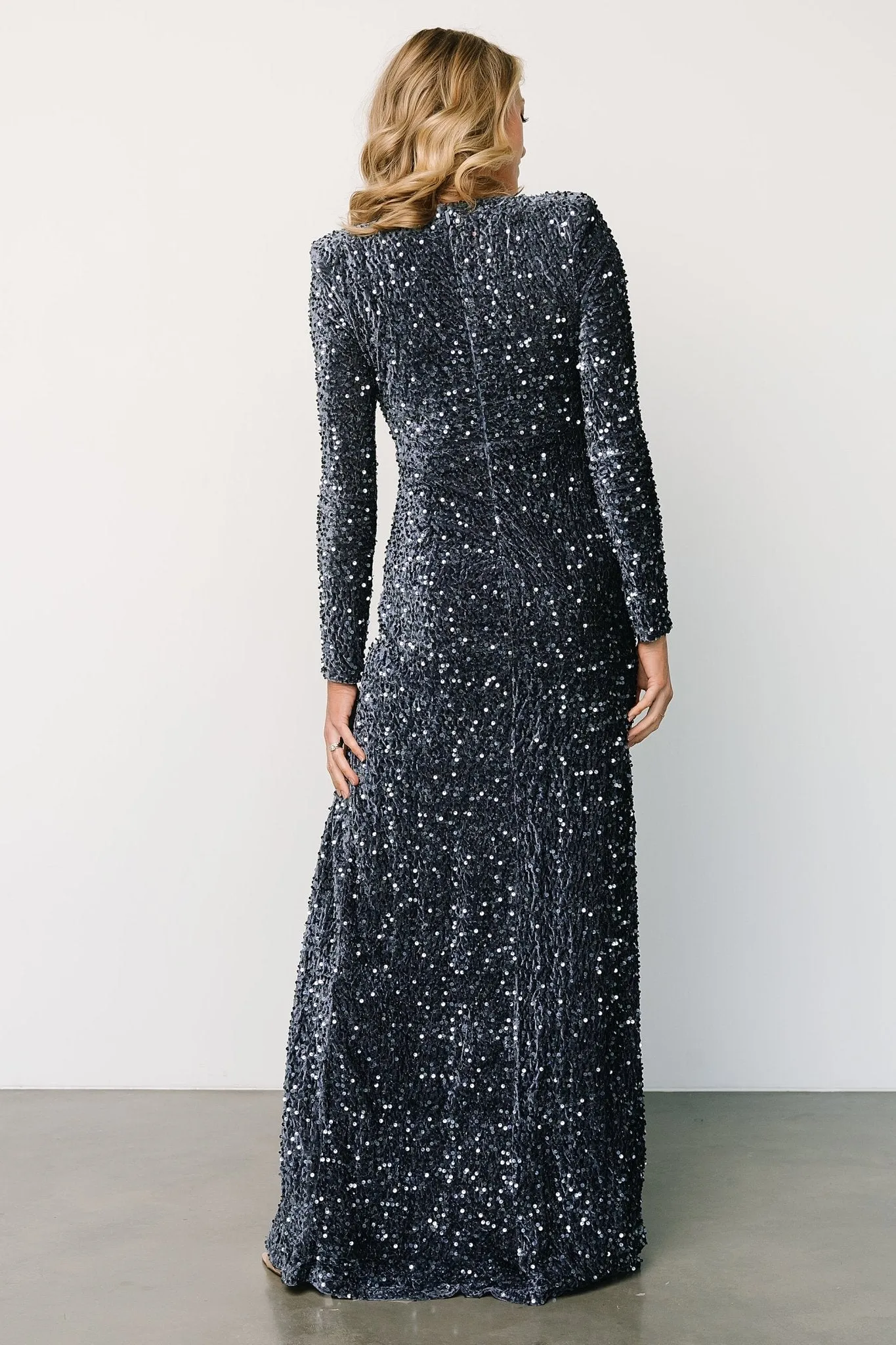 Madonna Sequin Maxi Dress | Slate