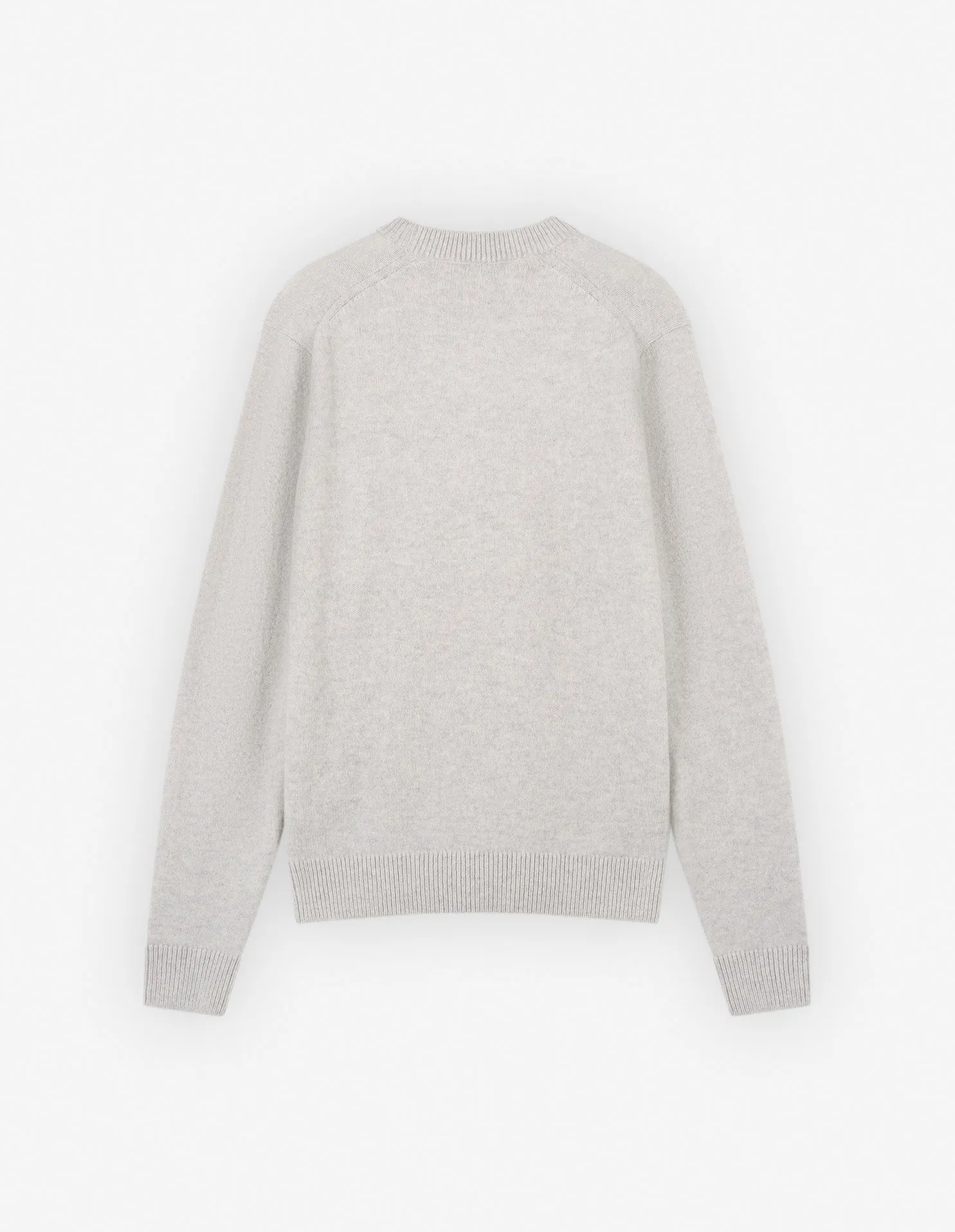 Maison Kitsune Men's Baby Fox Patch Regular Jumper Light Grey Melange LM00813KT1006 H120