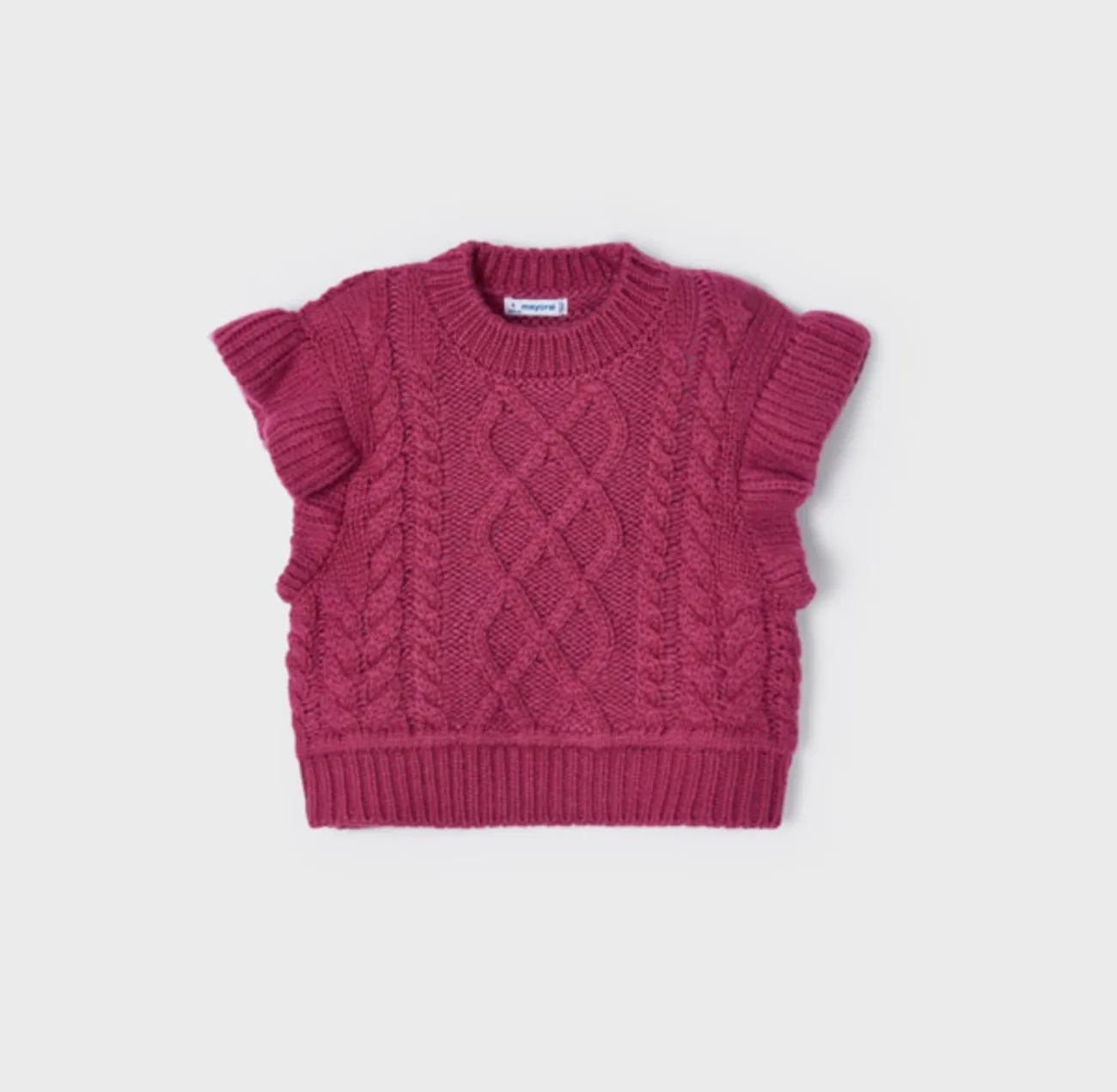 Mayoral Girls Raspberry Knitted Pullover Vest