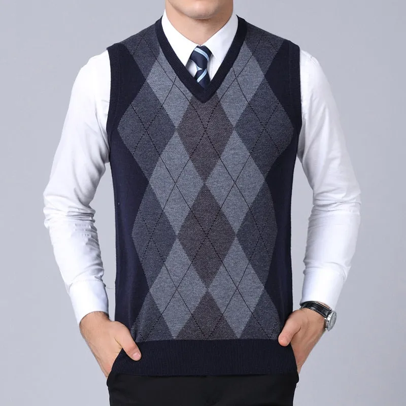 Men's Autumn Casual Slim Fit Vest With V-Neck Collar